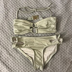 VS Crisscross-strap Bandeau Bikini Top & High-Waist Hipster Bottom Set Size XS